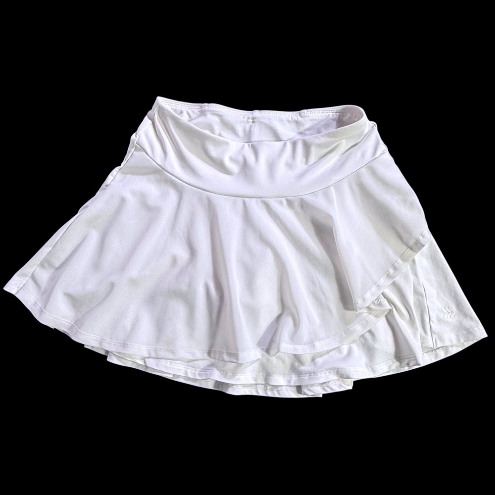 All in Motion Girls White Athletic Skort Size L 10/12 Tennis Golf Skirt Shorts